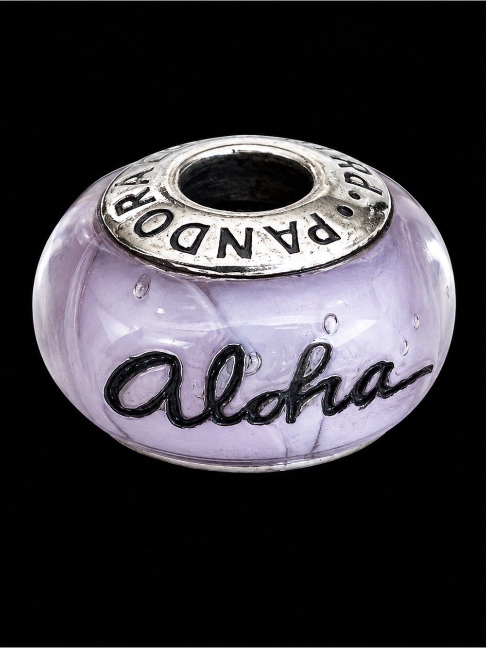 Pandora ALE Purple Murano ALOHA Hawaii Charm Retired 925 Sterling Silver